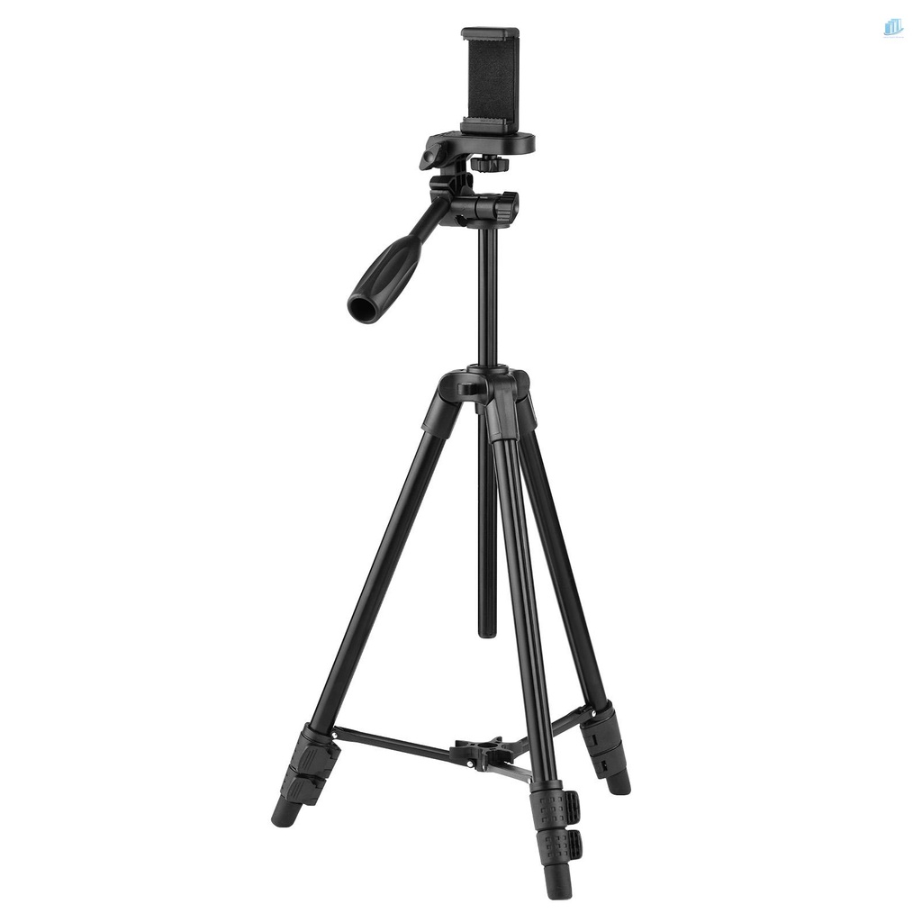 Giá Đỡ Ba Chân Bằng Hợp Kim Nhôm 115cm / 45in 3 Phần 3KG 3 Chiều Có Thể Điều Chỉnh Chiều Cao Kèm Kẹp Giữ Điện Thoại Chịu Lực