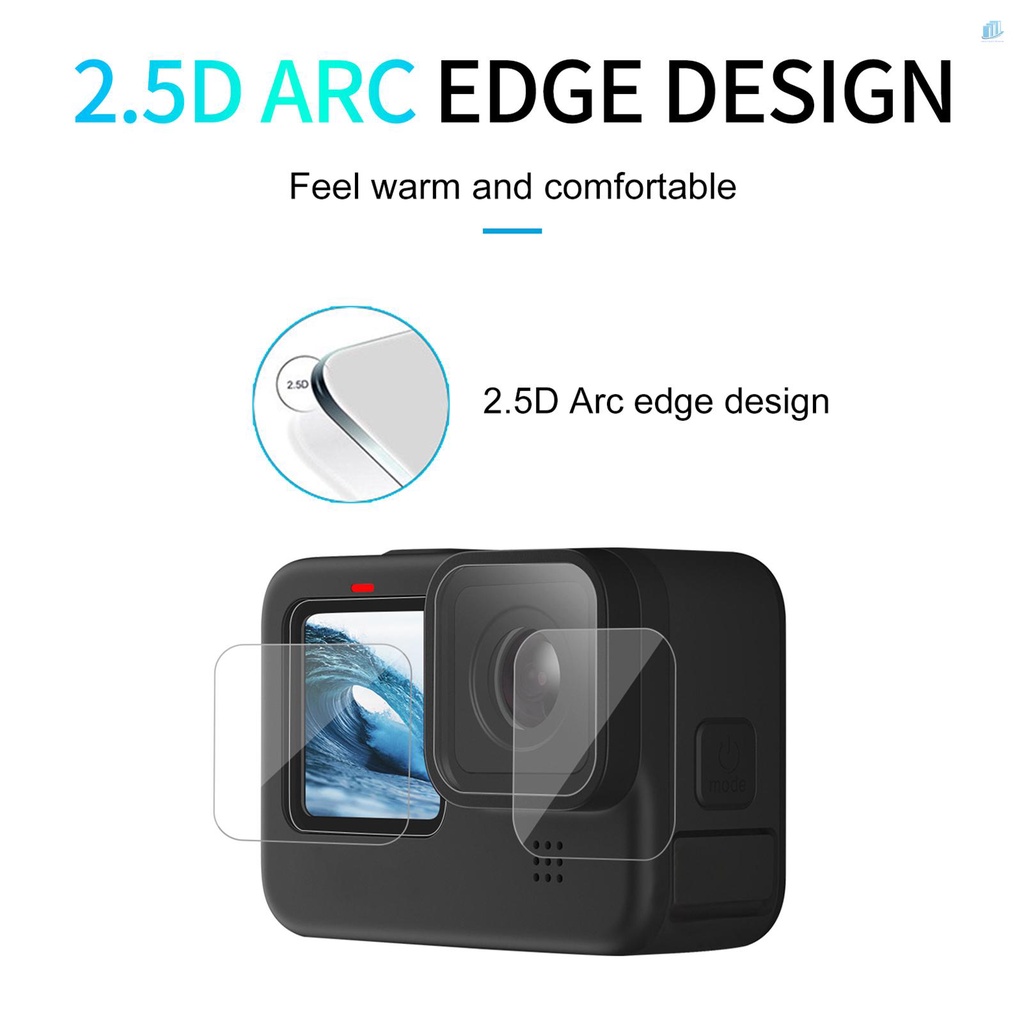 TELESIN Set 3 Kính Cường Lực Bảo Vệ Màn Hình Điện Thoại Thông Minhwatchinone Tel Resin Cho Camera Hành Động 9