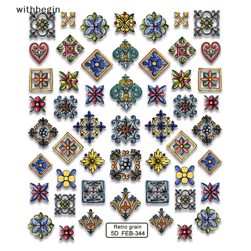 1 Tờ Miếng Dán Móng Nghệ Thuật Phong Cách Bohemia Cổ Điển