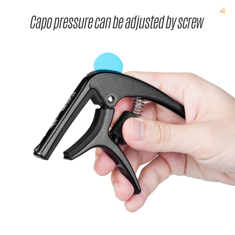Kẹp Capo Một Tay Cầm Đơn Bằng Hợp Kim Kẽm Đa Chức Năng Với Khe Cắm Ngựa Đàn Guitar Điện Acoustic Guitar Bass Ukulele