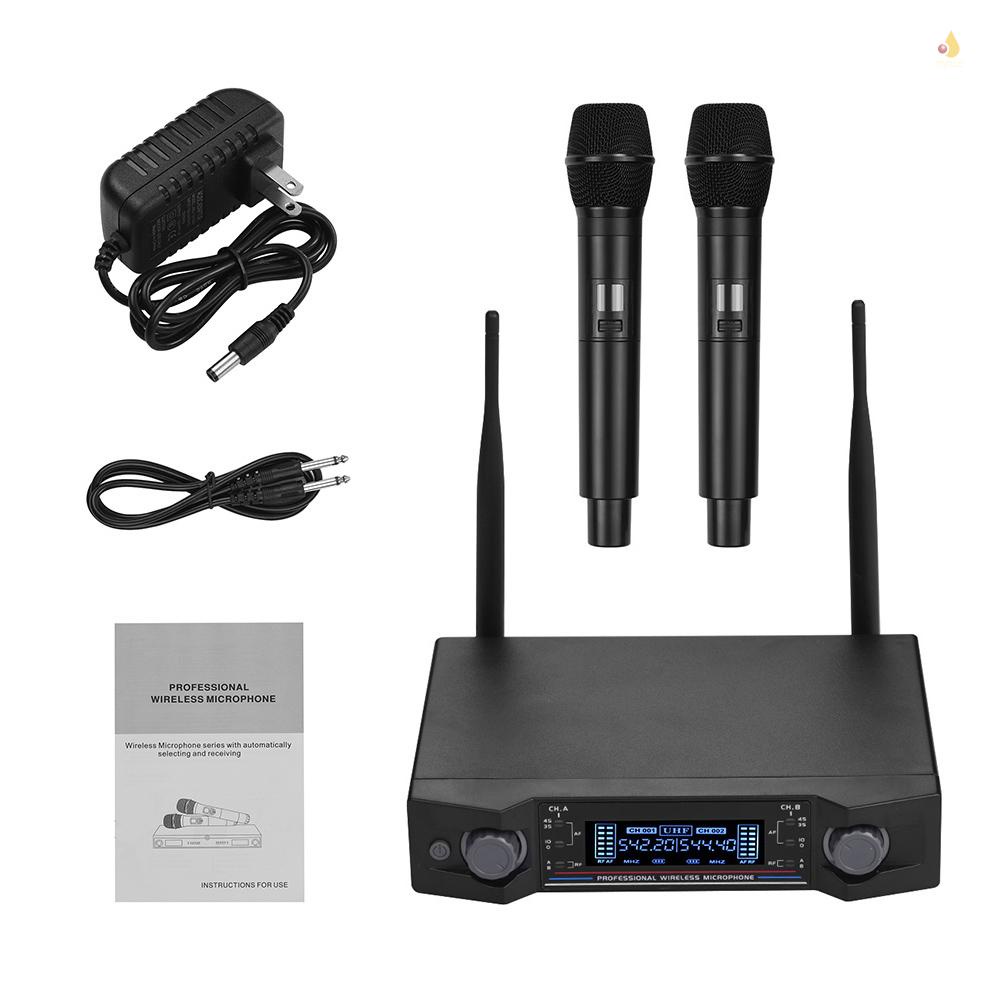 Bộ Micro Không Dây mynice U2 UHF 2 Micro Cầm Tay Và 1 Bộ Nhận Tín Hiệu Màn Hình LCD Chuyên Dụng Cho Giảng Dạy Karaoke Tại Nhà