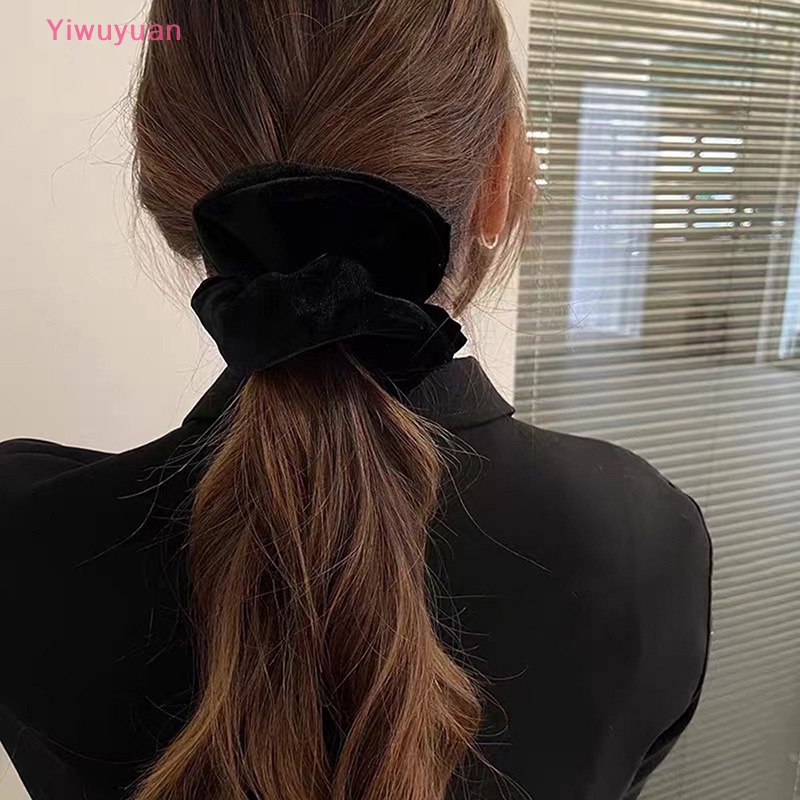 Dây Cột Tóc Cao Su Co Giãn Bọc Nhung Mềm Mại Thời Trang Cổ Điển Cho Nữ