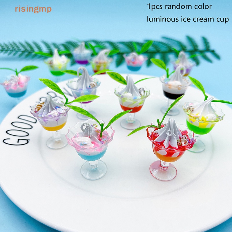 1 Đồ trang trí Ly Kem Mini Dạ Quang Dùng Trang Trí Xe Hơi DIY