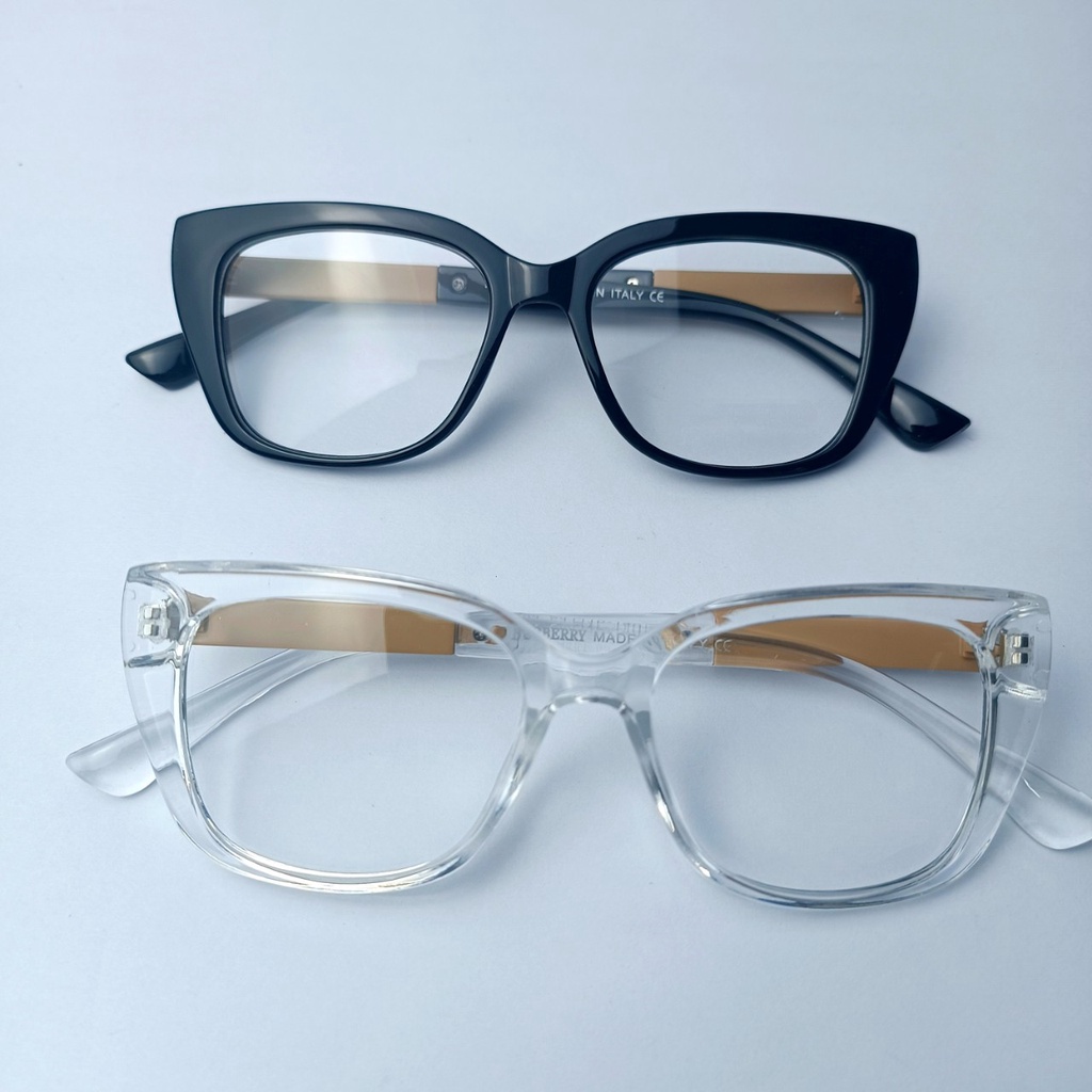 Gọng kính cận không độ mặt mèo dành cho nữ tặng hộp đựng và khăn lau