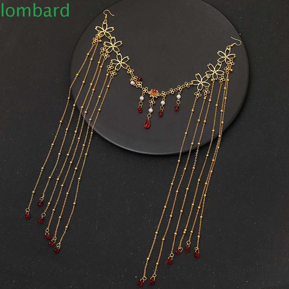 Kẹp Tóc Tua Rua Phong Cách Retro Thời Trang|Phụ Kiện Mặt Dây Chuyền Hình Lông Mày Hán Phục