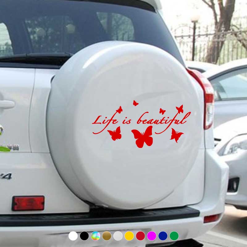 Miếng Dán Trang Trí Cửa Sổ Xe Hơi Hình Bướm Bằng Vinyl