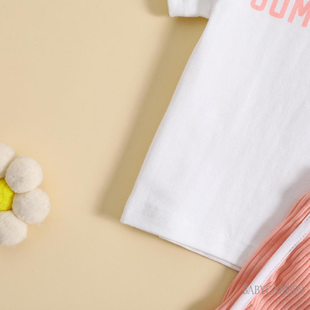 Set Áo Thun Ngắn Tay Cổ Tròn + Quần Short Lưng Thun Cho Bé Gái 6 Tháng Tuổi