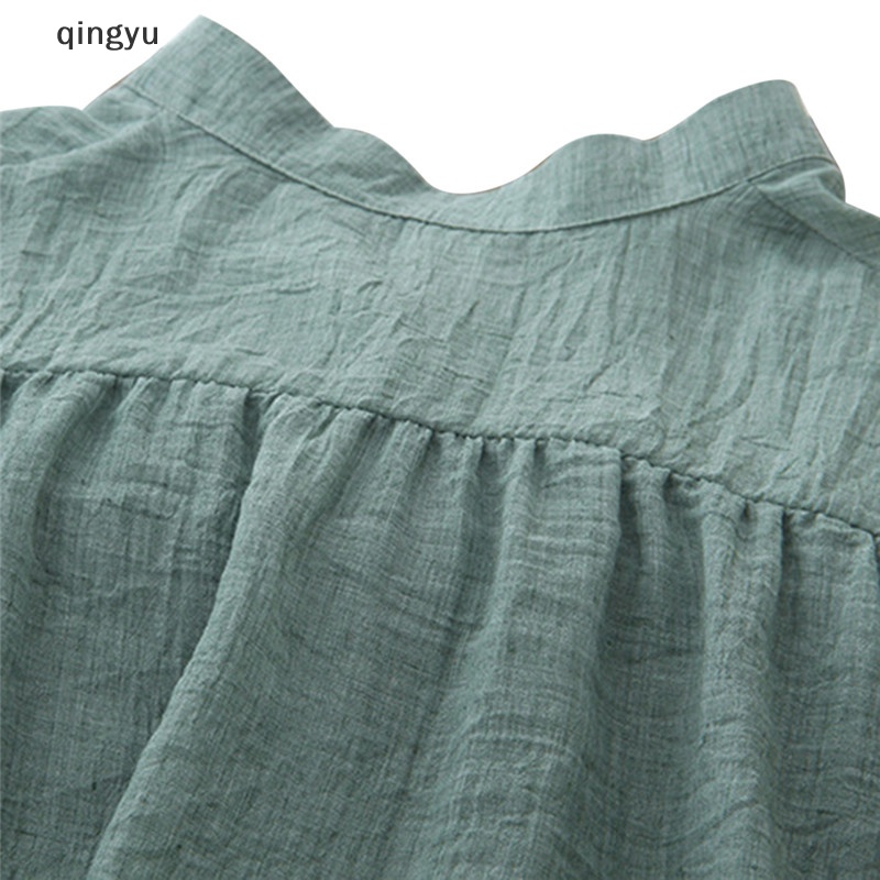 Áo Sơ Mi Vải Lanh Dáng Rộng Tay Dài Cài Nút Thời Trang Mùa Thu Cho Bạn Gái