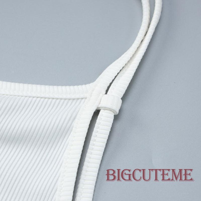 [] - Đầm Dài Ôm Dáng Không Tay Hở Lưng Buộc Dây Màu Trắng Mùa Hè Cho Nữ