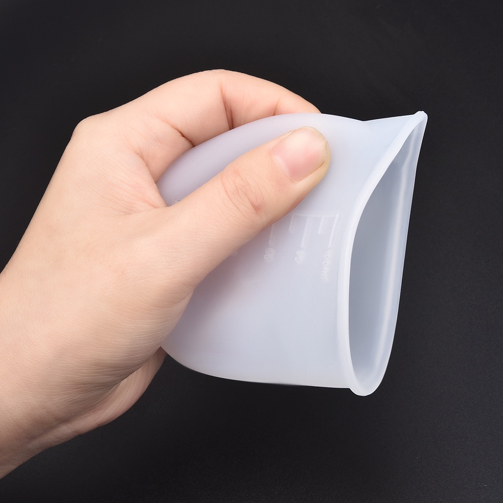 100/250ml Silicone đo Cup rõ ràng với quy mô lớp thực phẩm tách Cup DIY Epoxy Trang sức Making Tool
