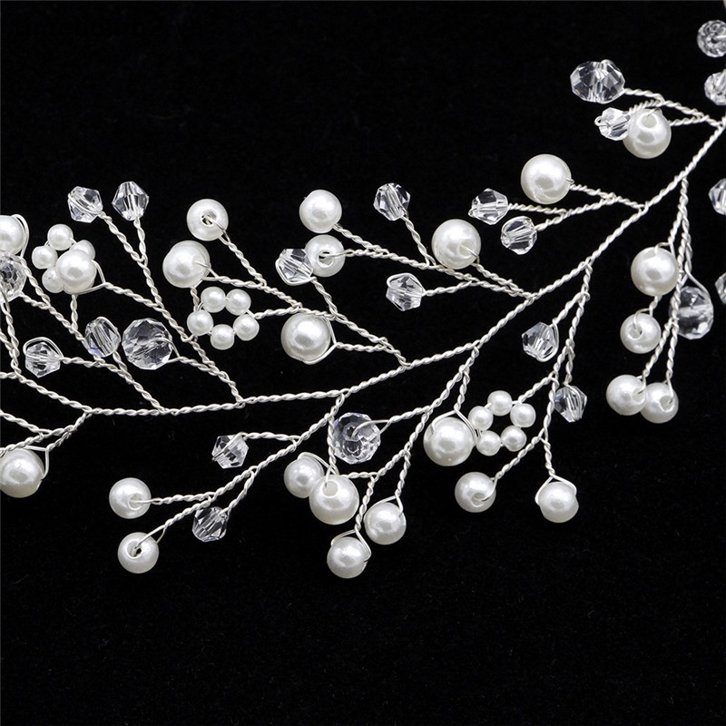 {Timebomb} Băng Đô Đính Ngọc Trai Thủ Công Thời Trang Cho Cô Dâu Trong Tiệc Cưới.