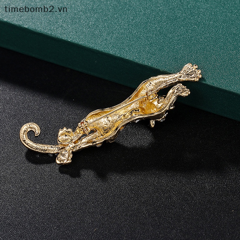 Ghim Cài Áo Hình Chú Hổ Đính Đá Phong Cách Vintage Thời Trang Cho Nam Nữ