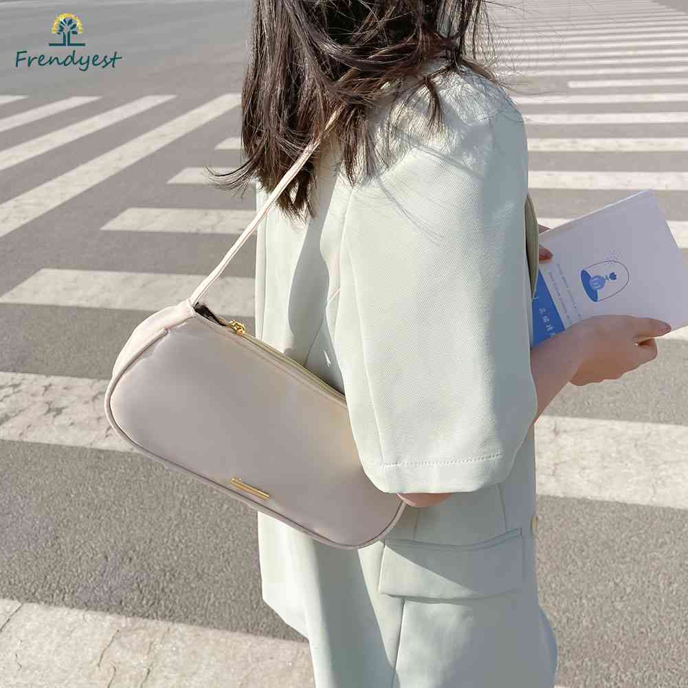 Túi Xách Đeo Vai / Kẹp Nách Chất Liệu Nylon Màu Trơn Thời Trang Xinh Xắn Cho