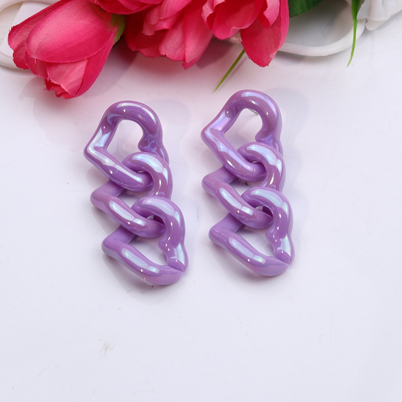 1 Đôi Bông Tai acrylic Hình Tròn Phun Sơn Màu Kẹo Đơn Giản Phong Cách Âu Mỹ