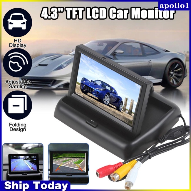 Màn Hình Lcd 4.3-Inch Tft Tầm Nhìn Ban Đêm Có Thể Gập Lại Cho Xe Hơi