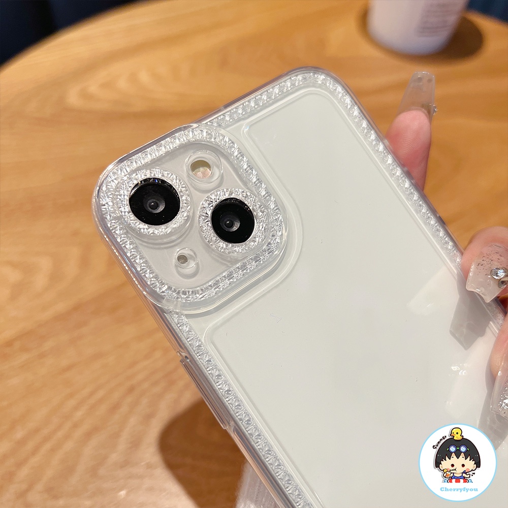 Ốp Điện Thoại TPU Mềm Trong Suốt Đính Đá Sang Trọng Cho IPhone 13 12 11 14 Pro Max XS XR 8 7 Plus