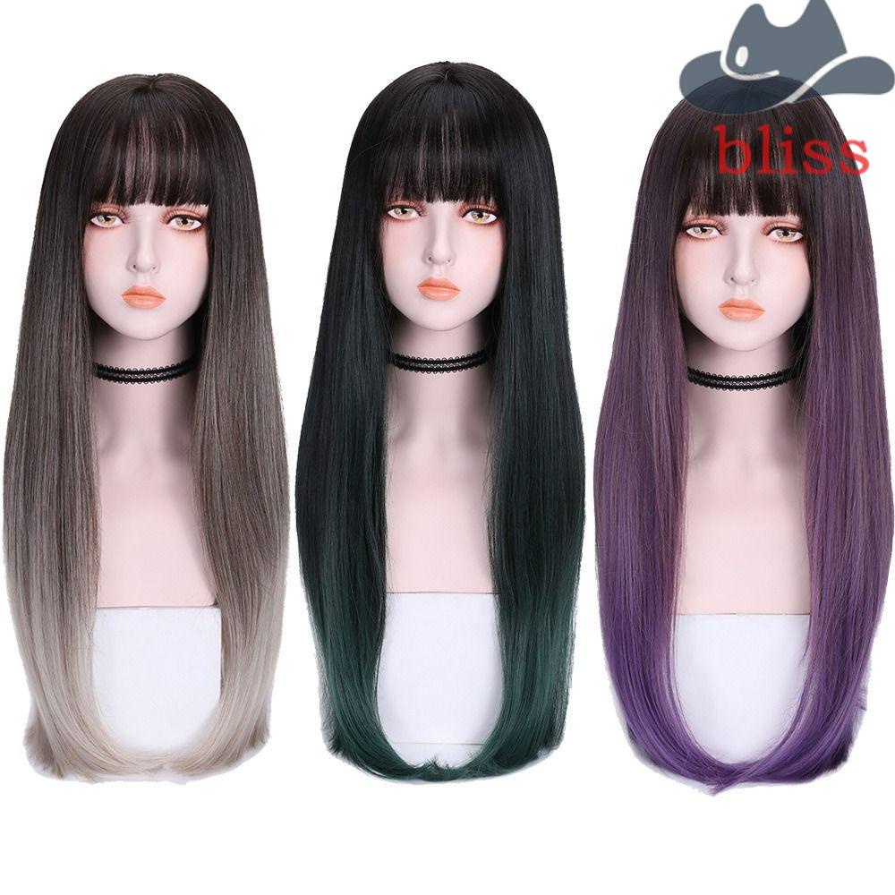 Tóc Giả Thẳng Dài Bằng Sợi Chịu Nhiệt Tự Nhiên Chất Lượng Cao Cho Nữ