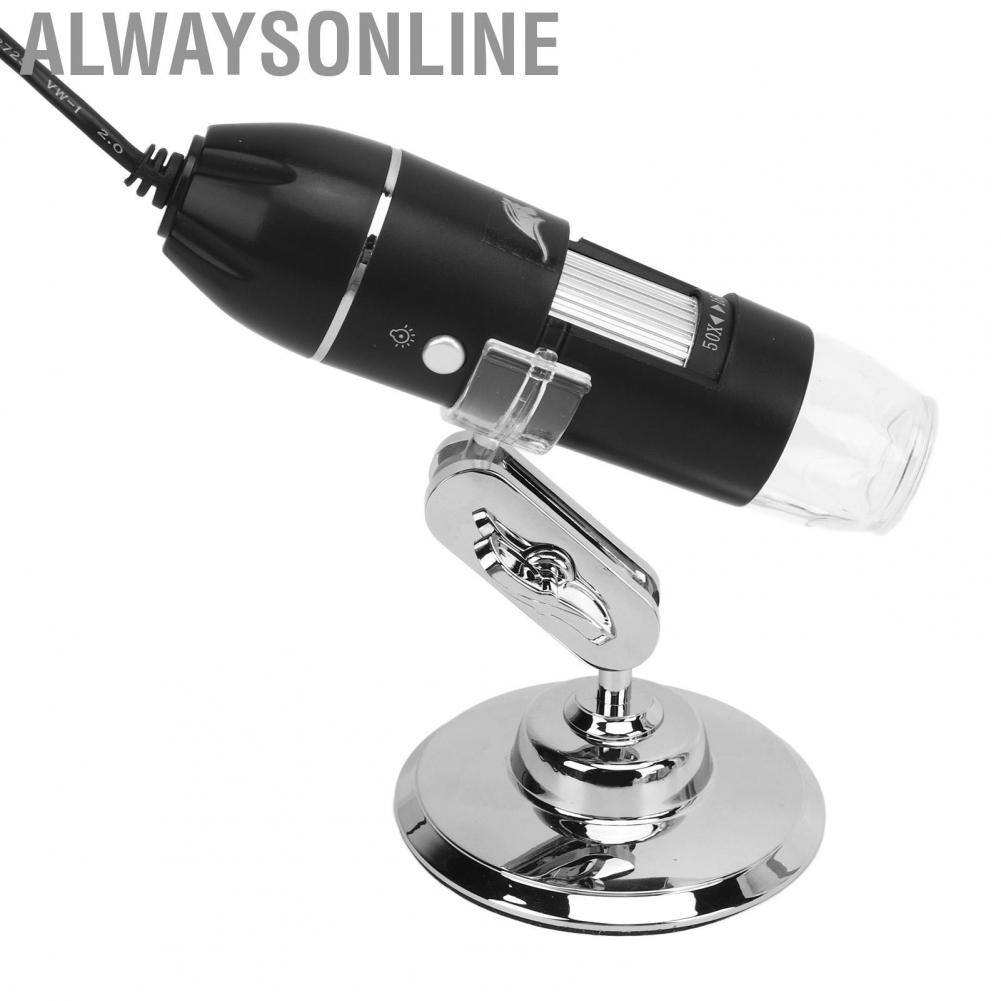 Alwaysonline Portable Handheld Microscope  ABS Manual Focus 8 Adjustable Light Digital 90 Degrees Vertical Rotation Take Photos Video for Industry