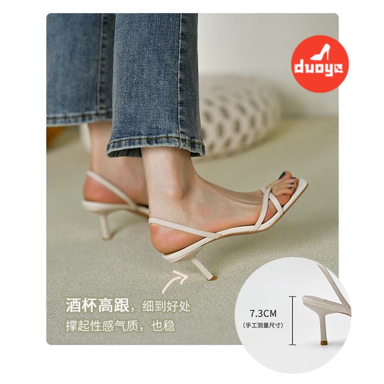 Giày Sandal Cao Gót Mùa Hè Màu Trắng Hợp Thời Trang Phong Cách Hàn Quốc Mới Cho Nữ