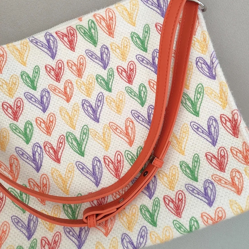 Túi tote Vải canvas Cỡ Lớn Màu Sắc Ngọt Ngào Thời Trang Cho Nữ