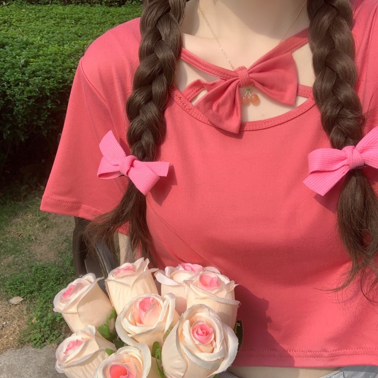 Áo Thun Tay Ngắn Màu Sắc Đơn Giản Cho Nữ