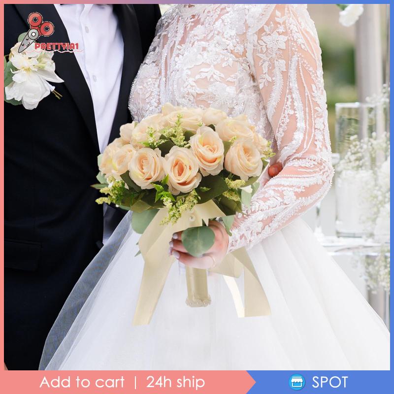 1 Bó Hoa Giả Handmade Trang Trí Đám Cưới / Nhà Thờ