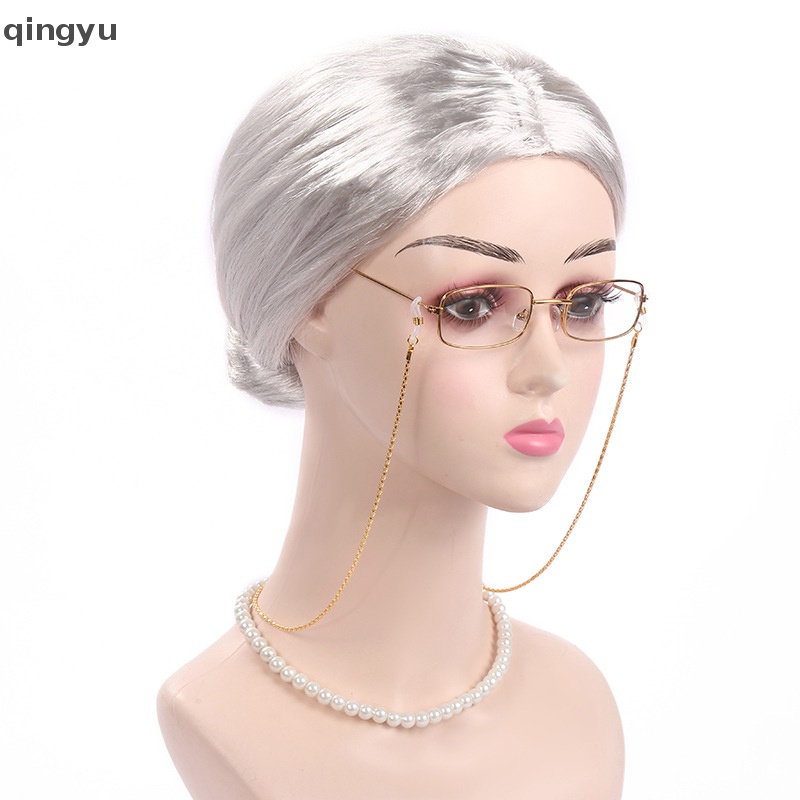 Bộ 8 Tóc Giả Ngắn Xoăn Màu Xám Trắng Hóa Trang Halloween Cho Người Lớn Tuổi