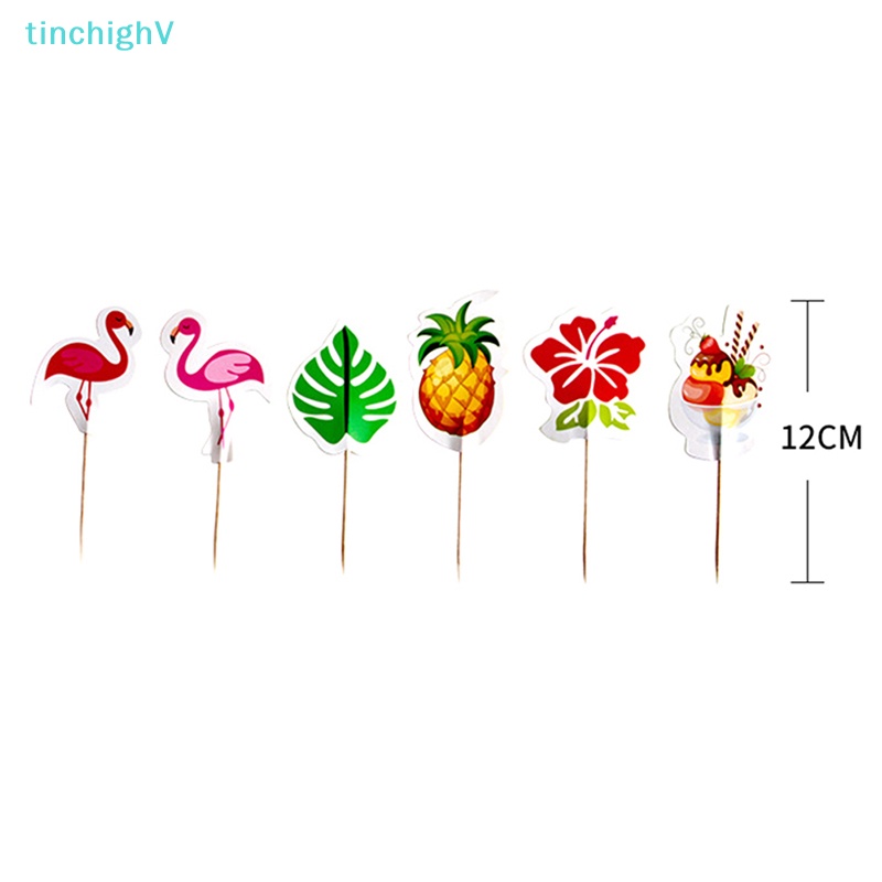 Set 24 Que Tăm Xỉa Răng Trang Trí Bánh Cupcake Phong Cách Hawaii