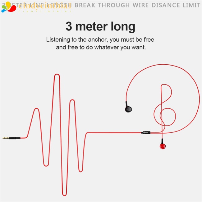 Tai Nghe Nhét Tai Âm Thanh Siêu Trầm Có Dây Dài 3m Cho Điện Thoại Di Động