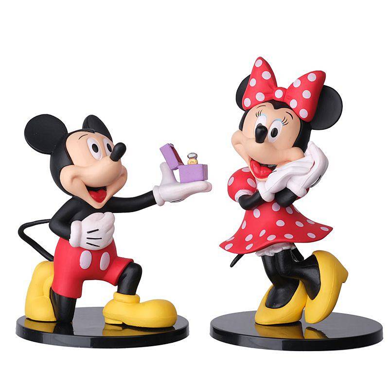Wedding White Wedding Dress Mickey Minnie Wedding Shoes Box Hand Office Cake Ornaments Mickey Mouse Doll Toy Gift Model chei