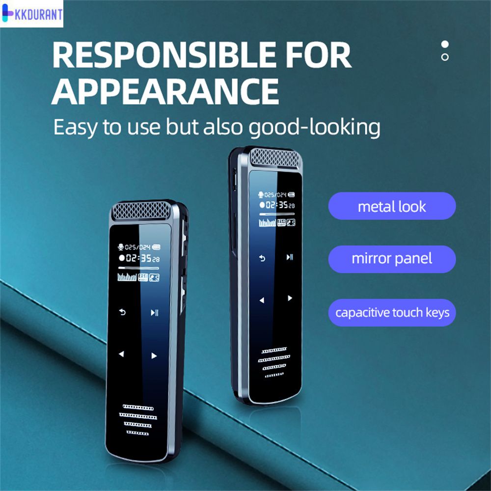 Bút Ghi Âm Ngoài Walkman Giọng Nói Văn Bản Bút Ghi Âm Kỹ Thuật Số Một Phím Thẻ Ngoài Tf Màn Hình Hd KKDURANT