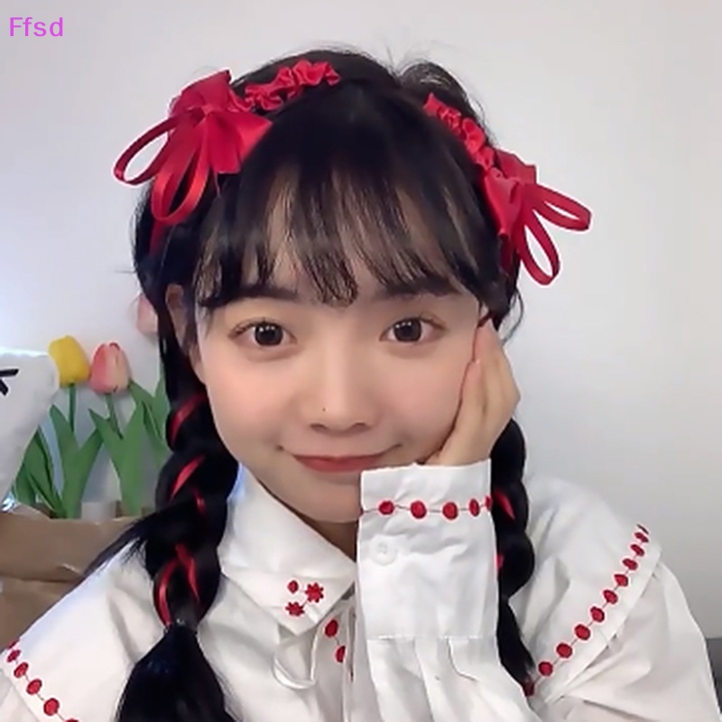 1 Cặp Kẹp Tóc Hình Nơ Màu Hồng Phong Cách Lolita Nhật Bản Dễ Thương Cho Bạn Gái