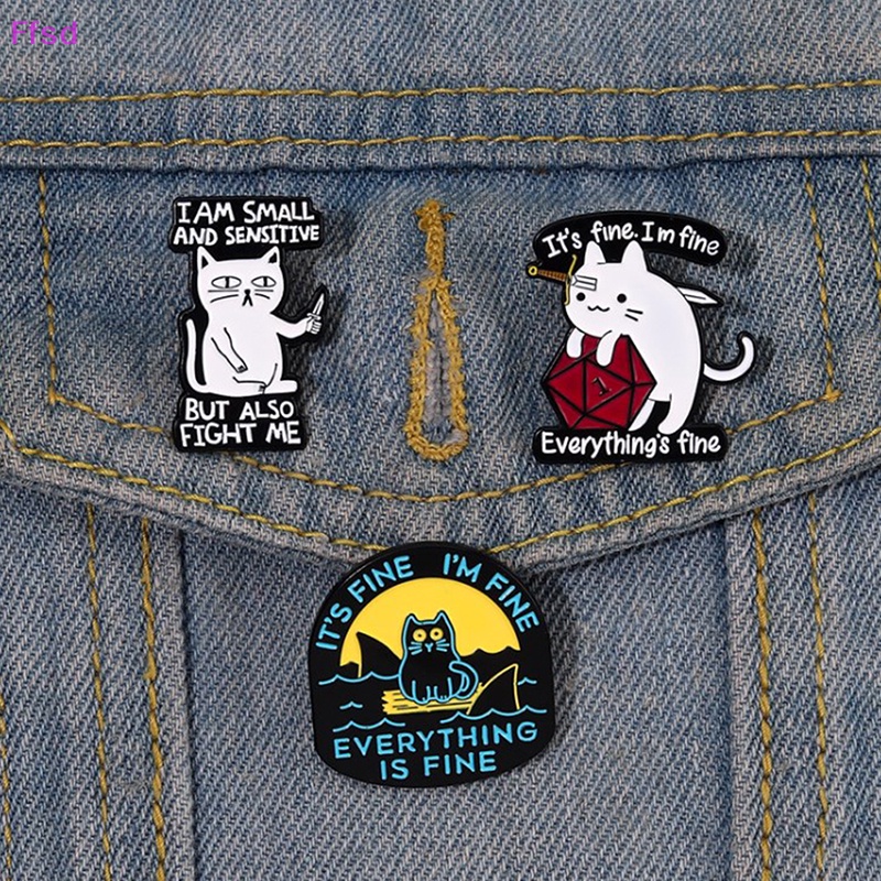 {Ffsd} Trâm Cài Áo Hình Cá Mập / Mèo Con Tráng Men Tùy Chỉnh Vui Nhộn Làm Quà Tặng Cho Bạn Bè * Bán Chạy