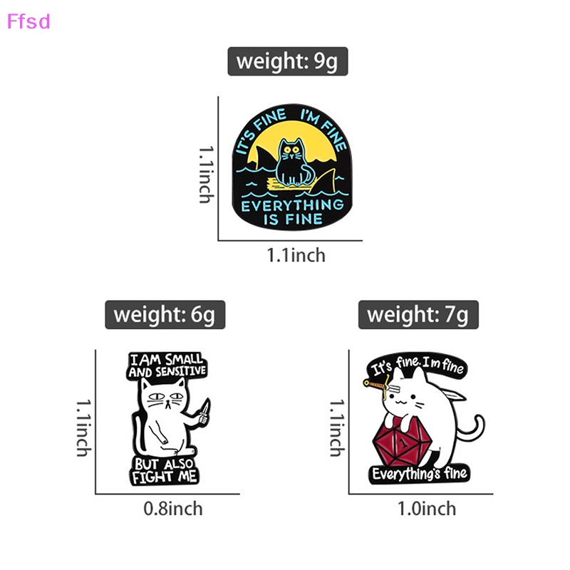 {Ffsd} Trâm Cài Áo Hình Cá Mập / Mèo Con Tráng Men Tùy Chỉnh Vui Nhộn Làm Quà Tặng Cho Bạn Bè * Bán Chạy