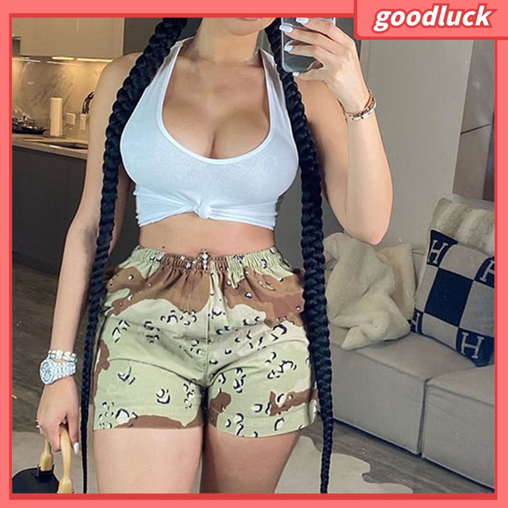 Quần Short Lưng Thun Ống Rộng Họa Tiết Rằn Ri Thời Trang Mùa Hè