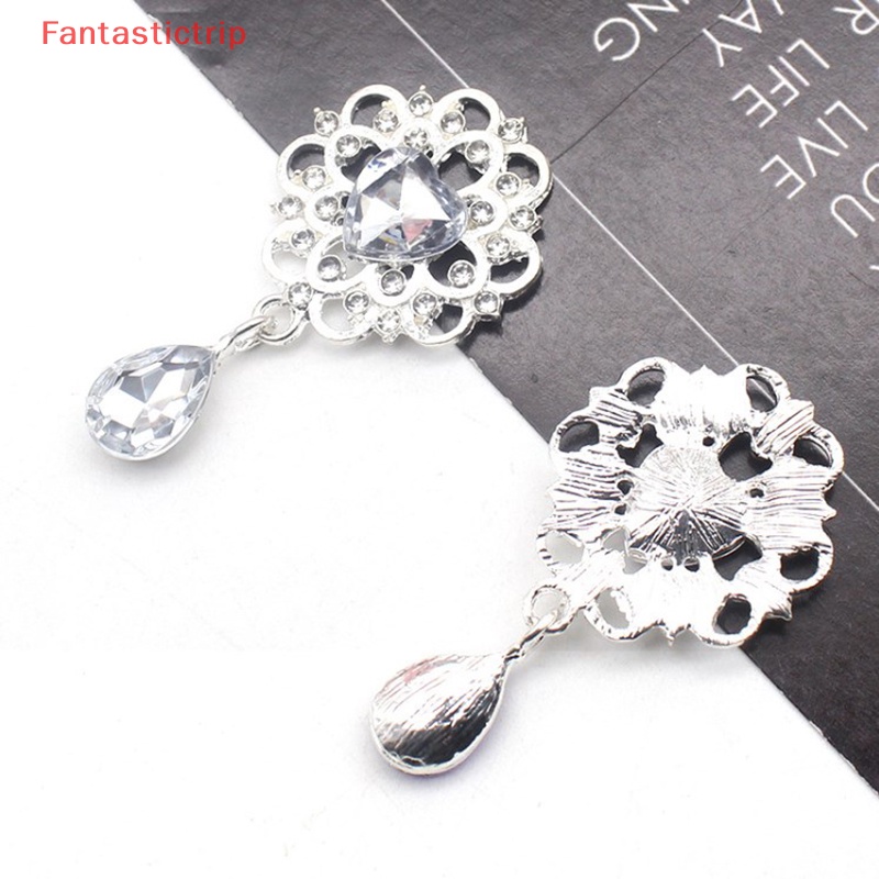 Nút Cài Áo Hình Trái Tim Đính Đá 52 * 28mm DIY