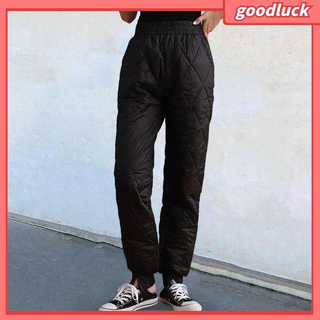 [ULK] Quần Dài Lưng Thun Dày Dặn Ấm Áp Màu Trơn Đơn Giản Dành Cho Nữ Đi Mua Sắm