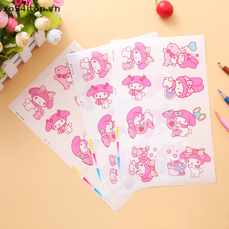 Set 5 Miếng Dán Hình Cinnamoroll Kuromi Hoạt Hình My Melody Kawaii Bằng Pvc Trong Suốt Chống Nước Tự Dính Trang Trí Đa Ứng Dụng