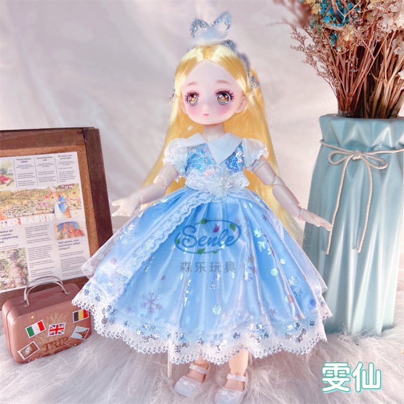 Búp Bê BJD 3D 30cm Có Khớp Cử Động Xinh Xắn