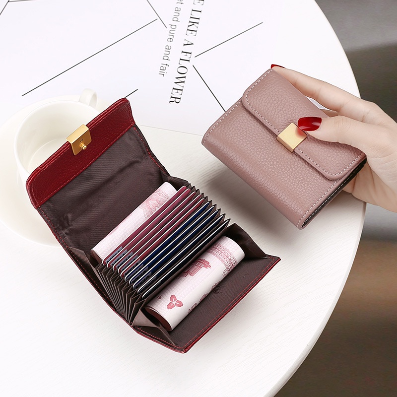 Ví Da Bò Đựng Thẻ Đa Năng Thời Trang Cho Nữ