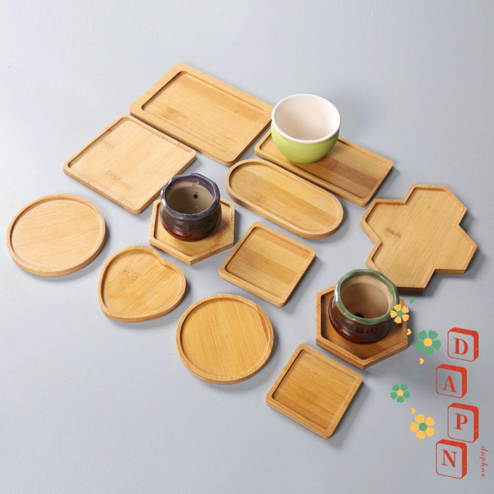 Khay Gỗ Tre Hình Tròn / Vuông Đựng Chậu Hoa Trang Trí Nhà Cửa