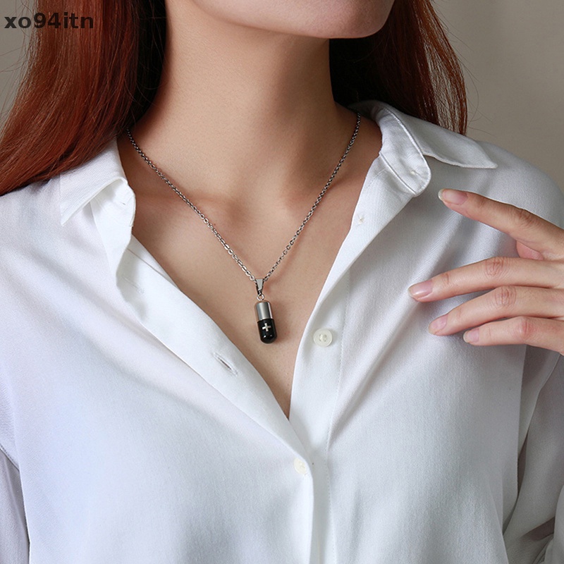 1 Vòng cổ Mặt Hình Viên Thuốc Khắc Chữ Thập