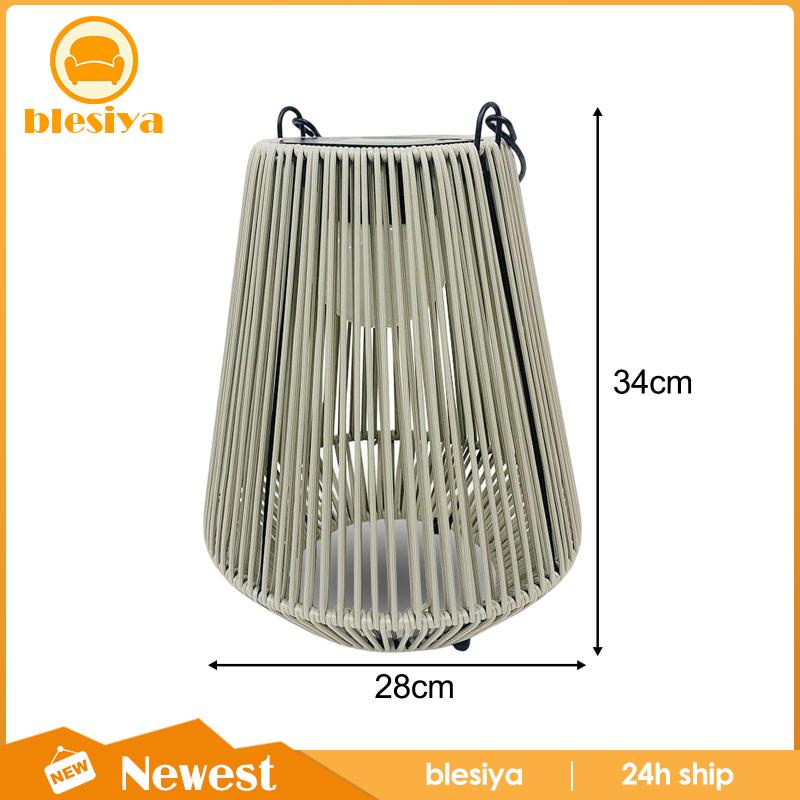 [Blesiya] Đèn Lồng Kim Loại Năng Lượng Mặt Trời Treo Trang Trí Bàn Có Tay Cầm Cho Sân Vườn