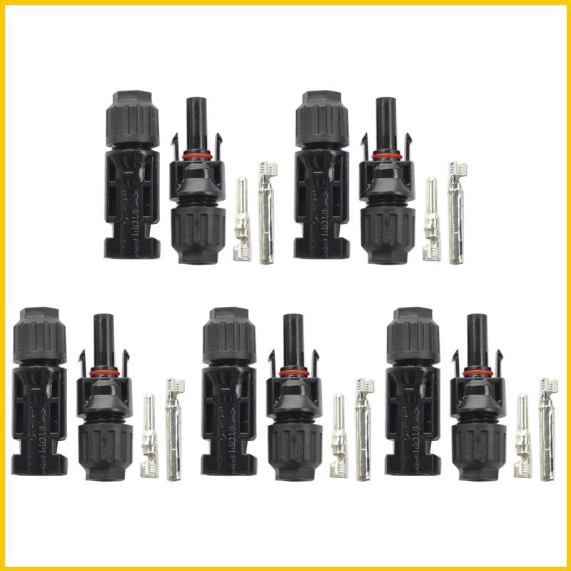 Bộ 5 Cặp Đầu Nối Dây Cáp Tấm Pin Năng Lượng Mặt Trời Chống Nước