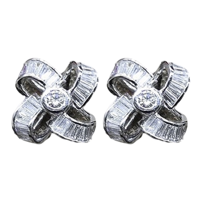 Bông Tai Hình Cối Xay Gió Đính Đá Zircon Pha Lê Sang Trọng Thời Trang Dự Tiệc Cưới Cho Nữ