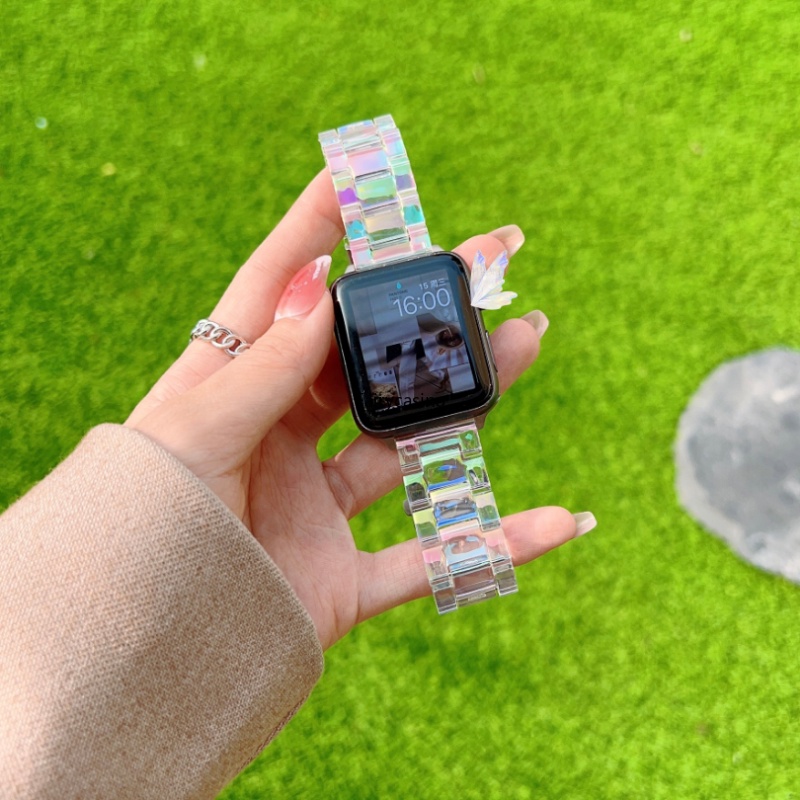 Dây Đeo Màu Sắc Cầu Vồng Xinh Xắn Cho Đồng Hồ Thông Minh Apple Watch 8 7 6 SE 5 45mm 41mm 40mm 44mm Ultra 49mm 42mm 38mm 4 3 2 1 Correa