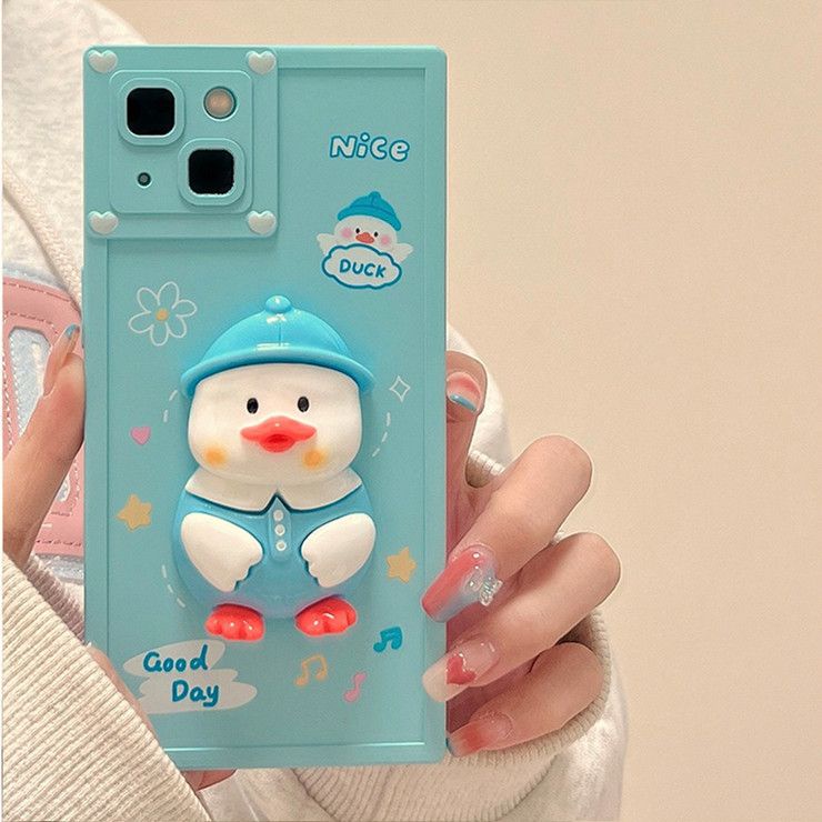 Ốp Điện Thoại In Hình Vịt Hoạt Hình 3D Cho IPhone 12 13 14 11 Pro Max X Xs Max Xr Ffxcz