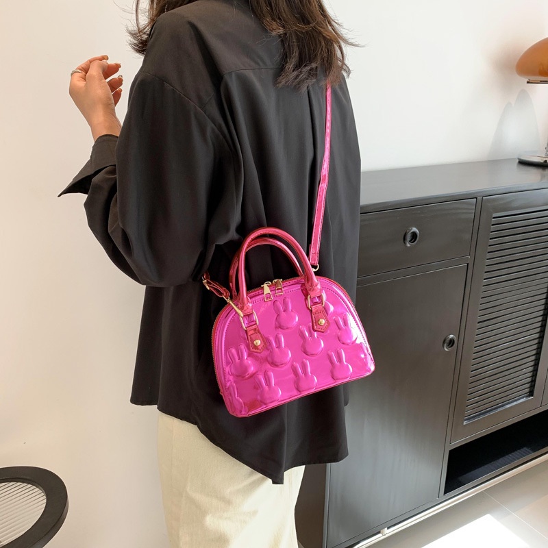 Túi Xách JASMIN NOIR Tote Nhỏ Bằng Da Bóng In Họa Tiết Thỏ Cho Nữ
