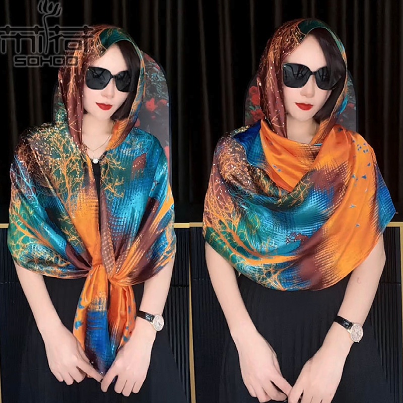 Khăn Choàng Chống Nắng Có Mũ Trùm Đầu Đa Năng Phong Cách Hàn Quốc