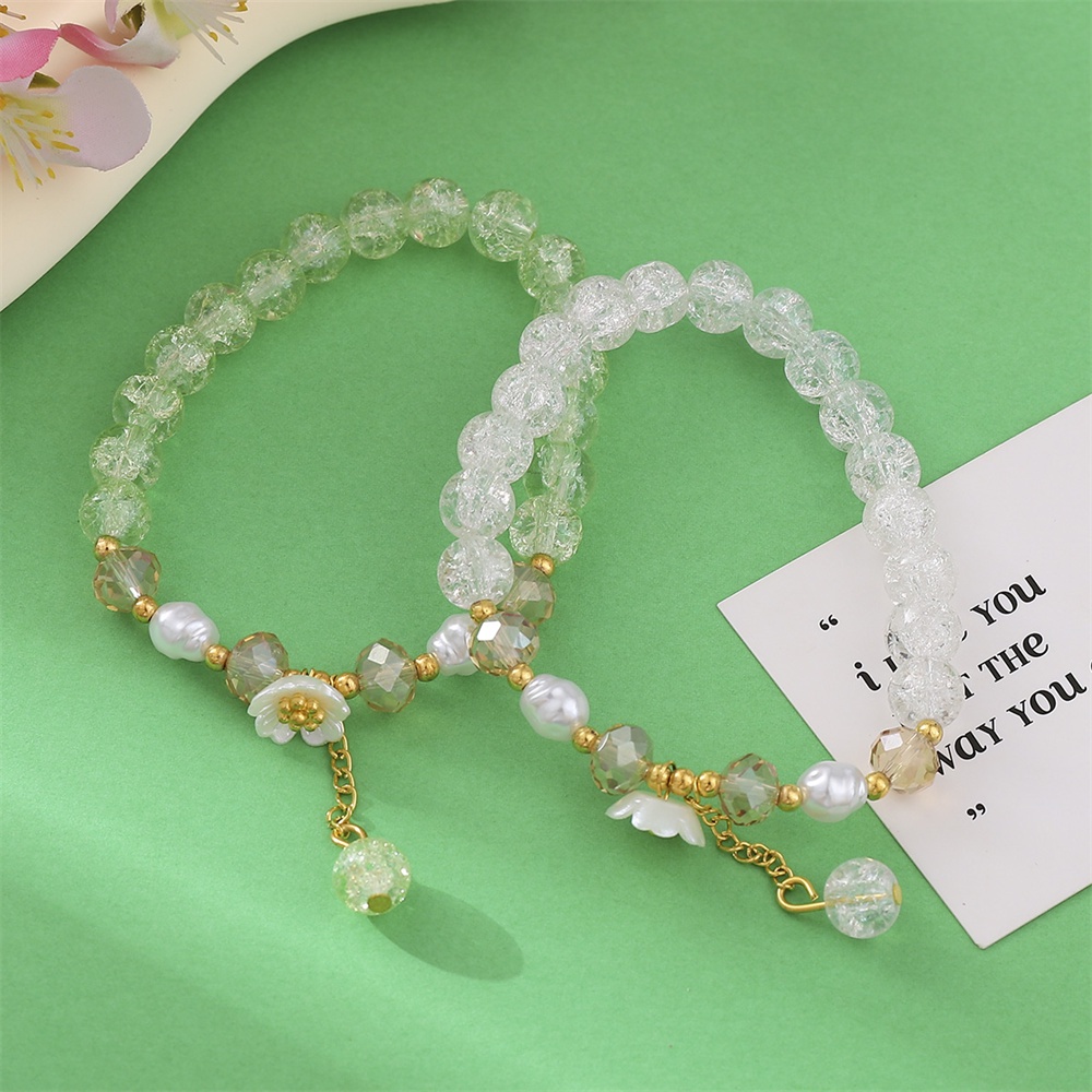 Vòng Tay Tua Rua Đính Hoa Cúc Pha Lê Phong Cách Hàn Quốc Cho Nữ